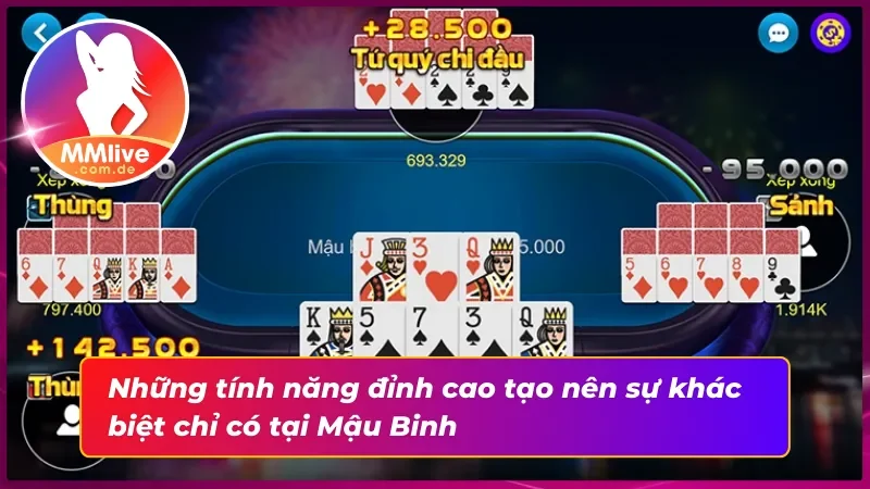 Mậu Binh MMLIVE - Khởi Đầu Của Sự Đẳng Cấp Chưa Từng Có 4 Những ưu điểm nổi bật khiến Mậu Binh khác xa với đối thủ